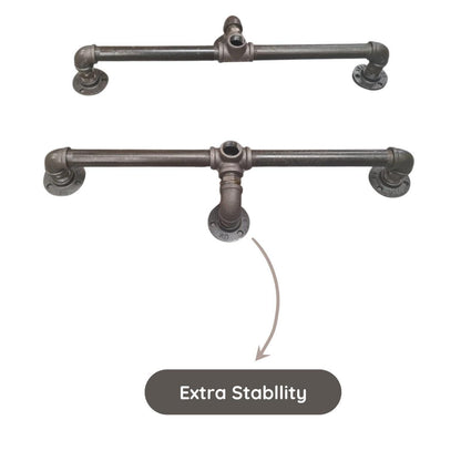 Pipe Freestanding Clothes Rail | Industrial Garment Rack with Malleable Iron Finish | Shop Display, Clothing Storage &amp; Home Decor