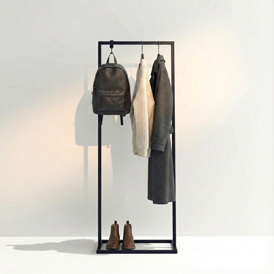 Minimalist Metal Clothing Rack, 200cm Tall Industrial Garment Stand