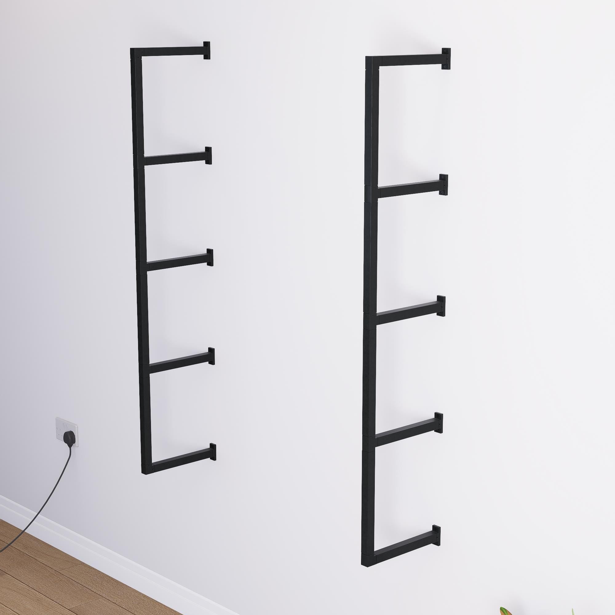 Industrial Multi-Tier Shelf Brackets | Heavy Duty Wall Shelf Supports | Floating Shelving Hardware for Home, Office, Retail Displays