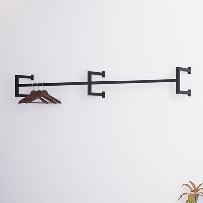 Minimalist Double Clothes Rail | Modern Wall Mounted Double Garment Rack | Industrial Floating Rail for Wardrobes, Entryways, Boutiques