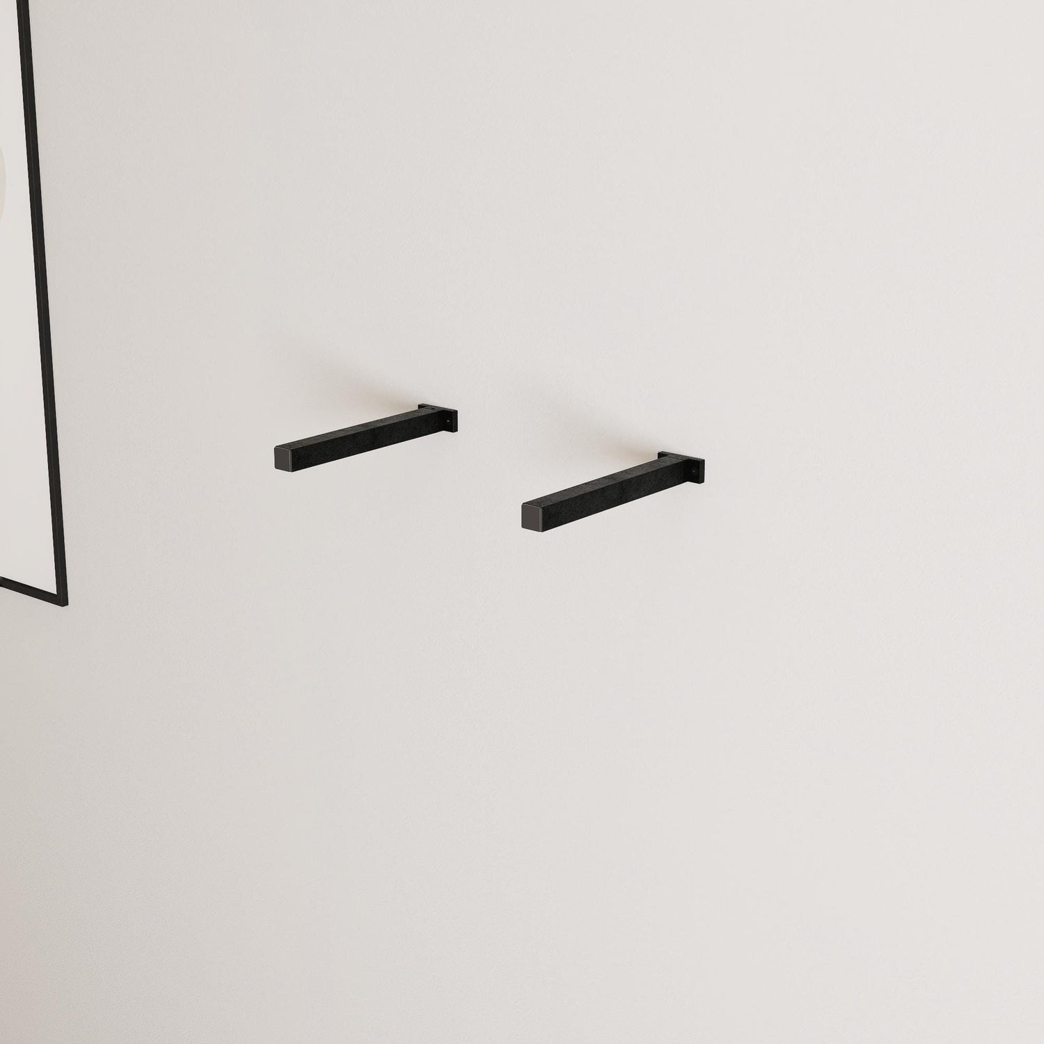 Minimalist Shelf Brackets – 2 Square Steel Piping Brackets – Industrial Wall Mount – Heavy-Duty Shelf Support - Shelf Not Included