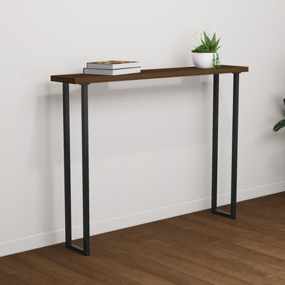 Minimalist Console Table Legs – Square Steel Base DIY Table – Modern Industrial Metal Legs – Pair of Heavy-Duty Supports - Wood Not Included