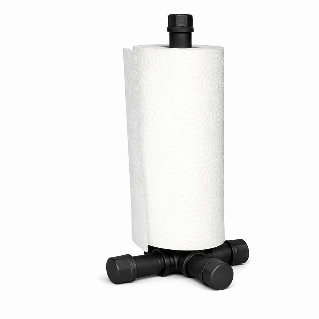 Handmade Industrial Pipe Toilet Roll Holder | Rustic Farmhouse Steampunk Bathroom Decor | Custom Pipe Toilet Paper Stand