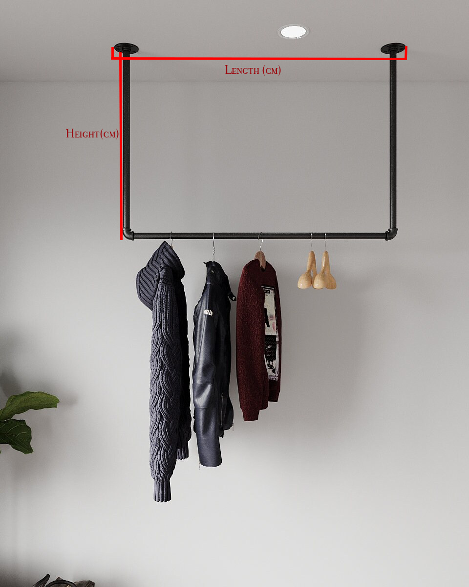 Zest Pipe Golden Ceiling Clothes Rack