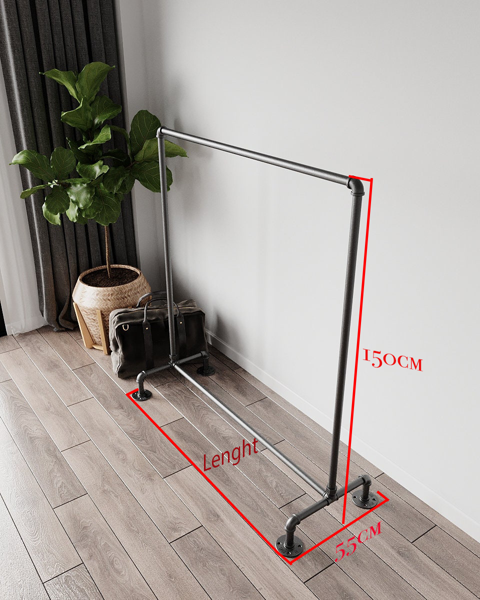 Freestanding Pipe Clothes Rack, a vintage and durable clothes hanger rack.