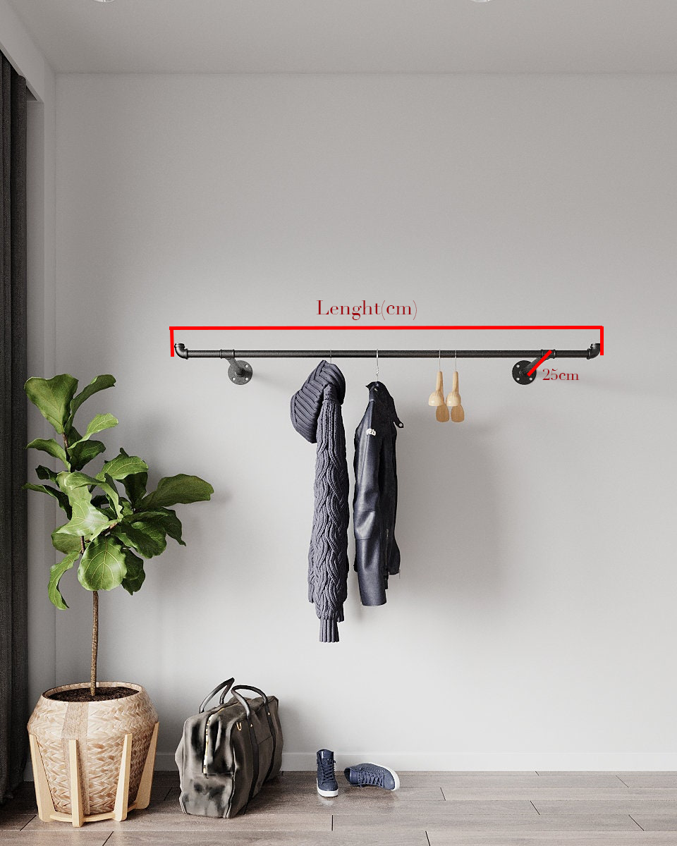 pipe Clothes Rail Wall Mount