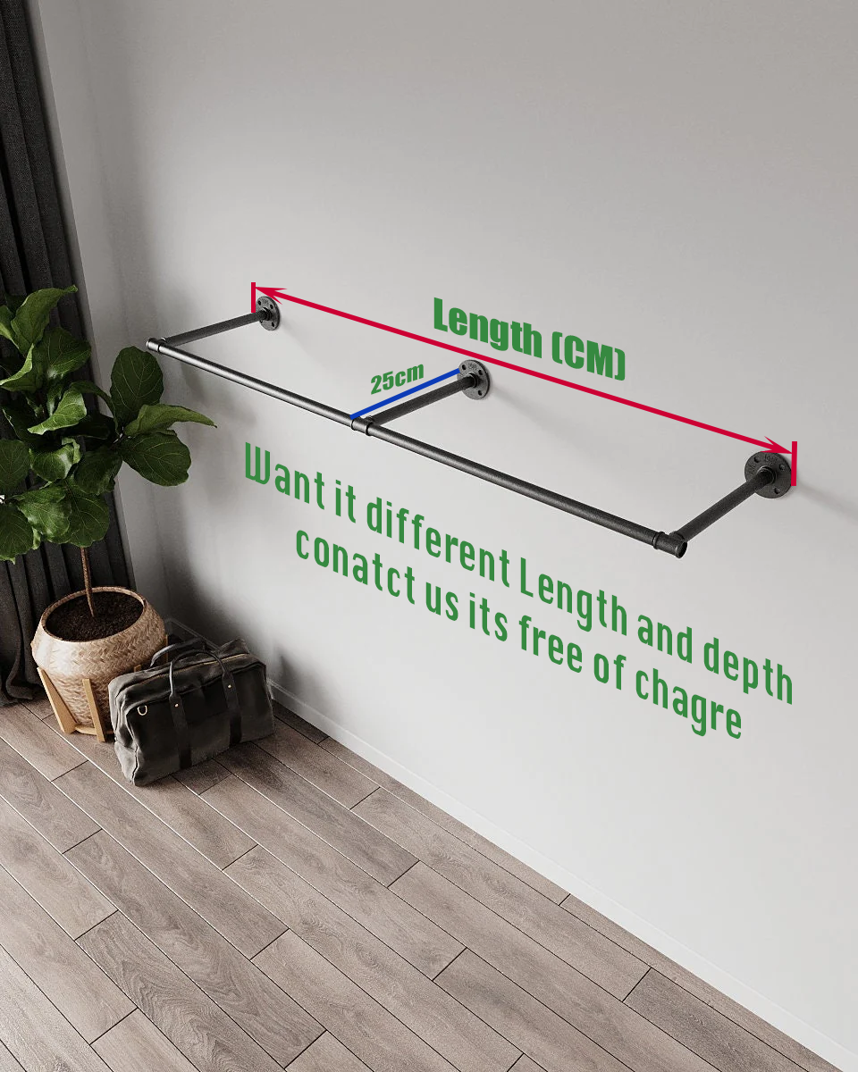 Moijpo Wall-Mounted Clothing Rack, showcasing its design and capacity to hold many pieces of clothing racking
