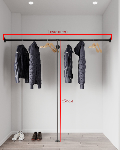 Clothes rail pole for wall sale