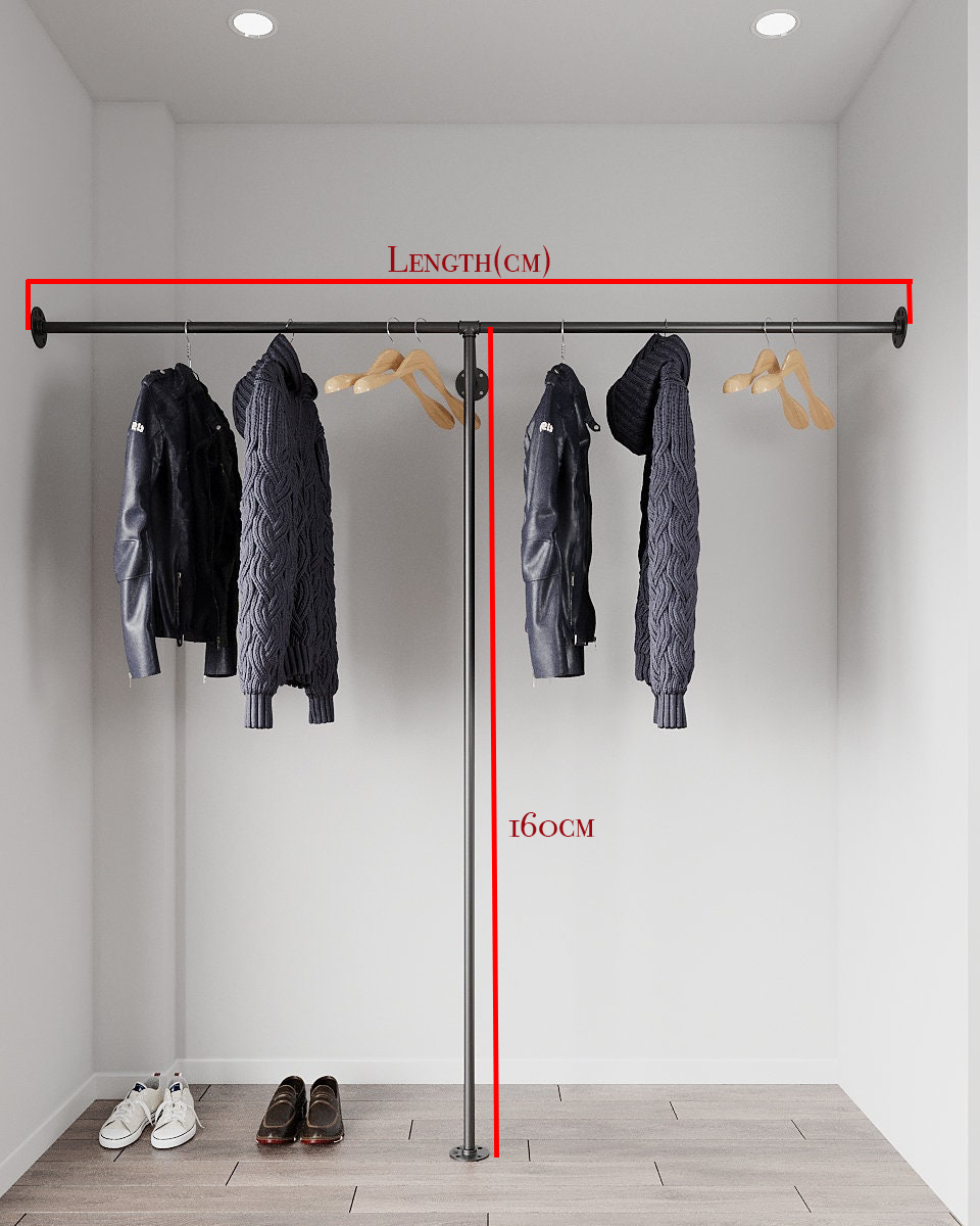 Industrial Clothes Rail Wall to Wall Rack