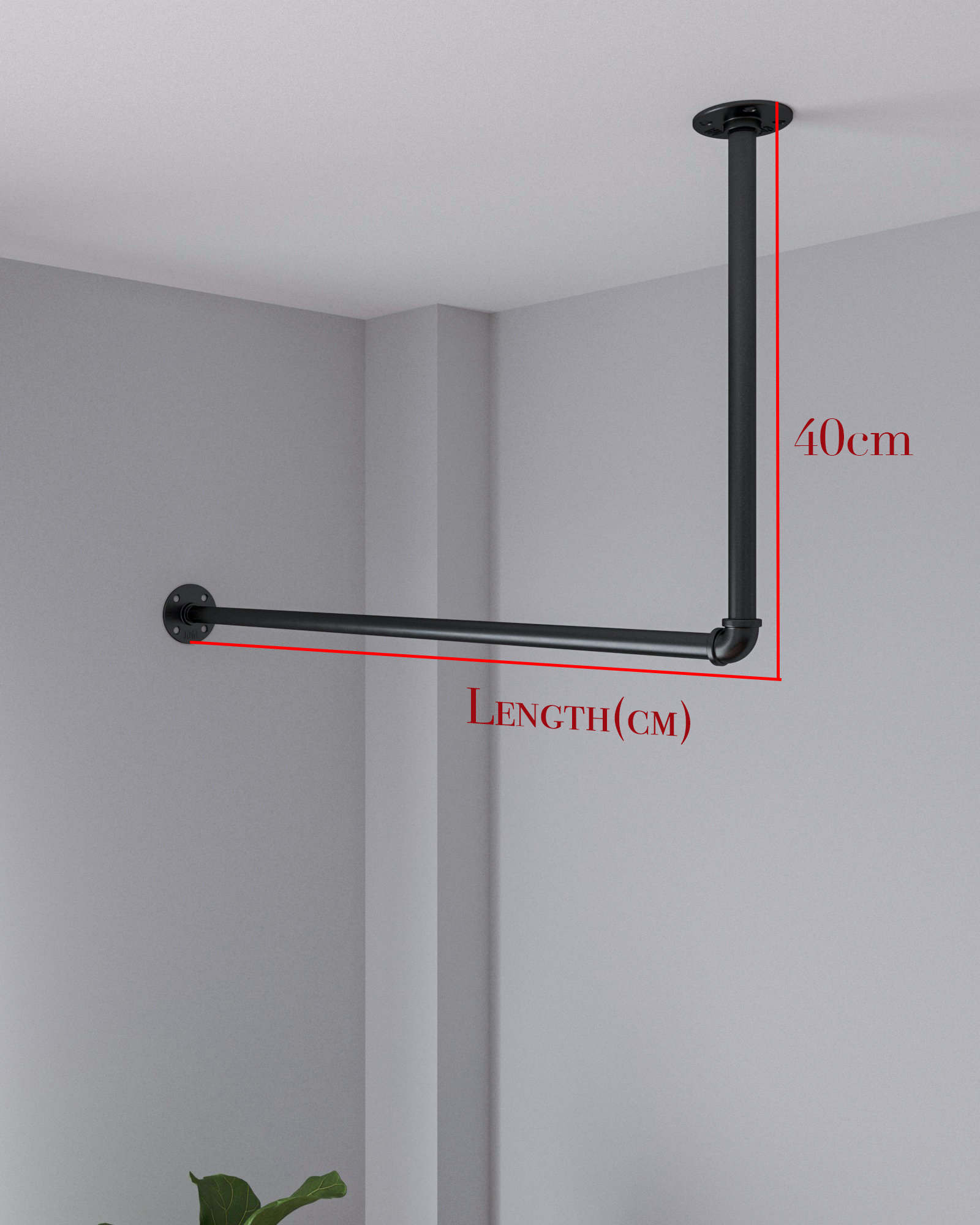 Tufgav L-shaped clothes rack industrial pipe