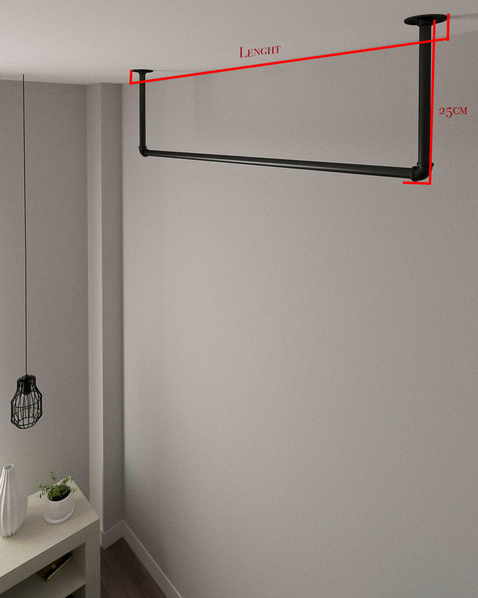 Mitra Clothes Rail | Ceiling-Mounted Clothing Rack | Stylish & Secure ...