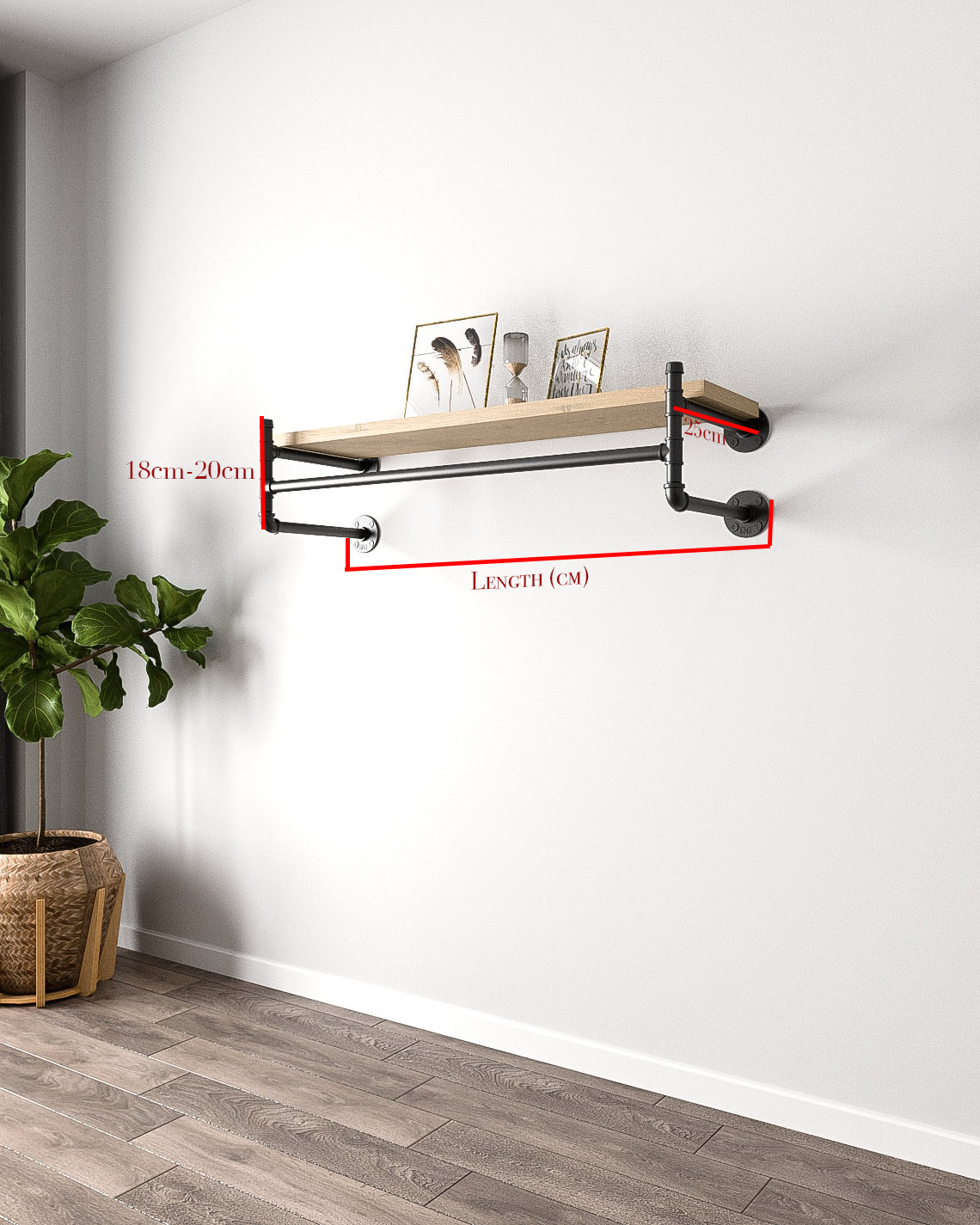 Industrial pipe wall clothing rack sale