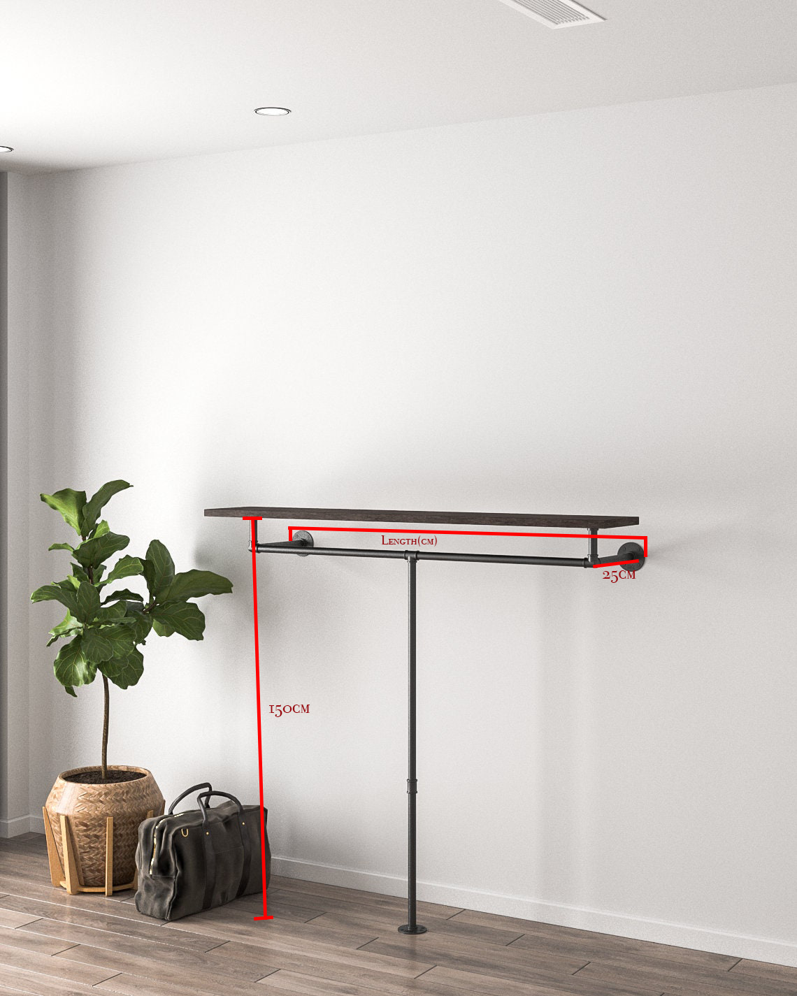 Aylor Clothes Rail - Sturdy Clothes Racking & Shelving Storage Solution in Raw Grey