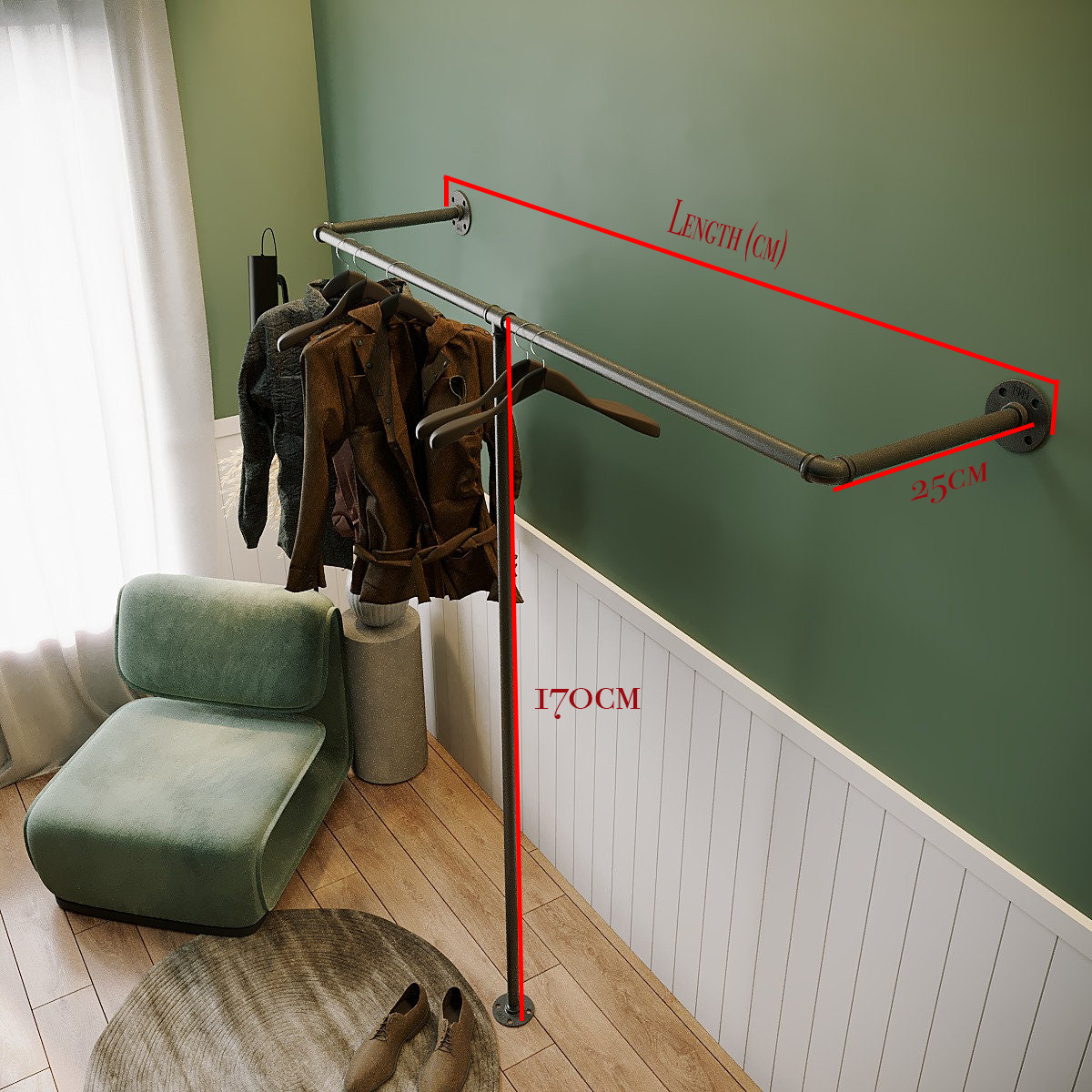 Heavy duty wardrobe rail hot sale