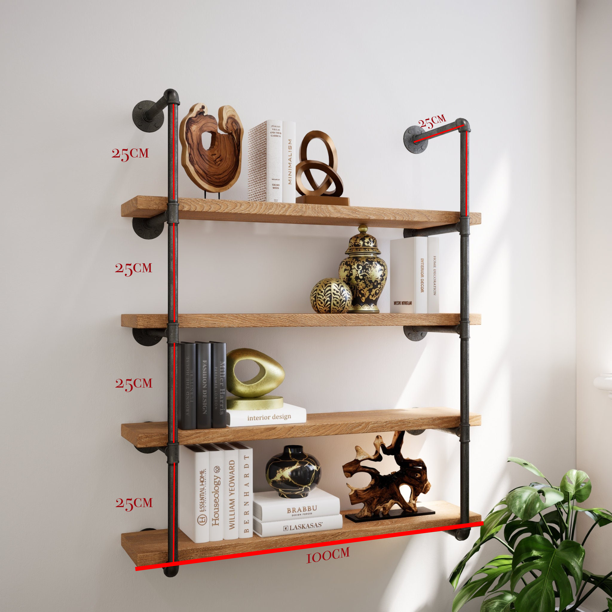Prism pipe Floating Open Kitchen Shelves