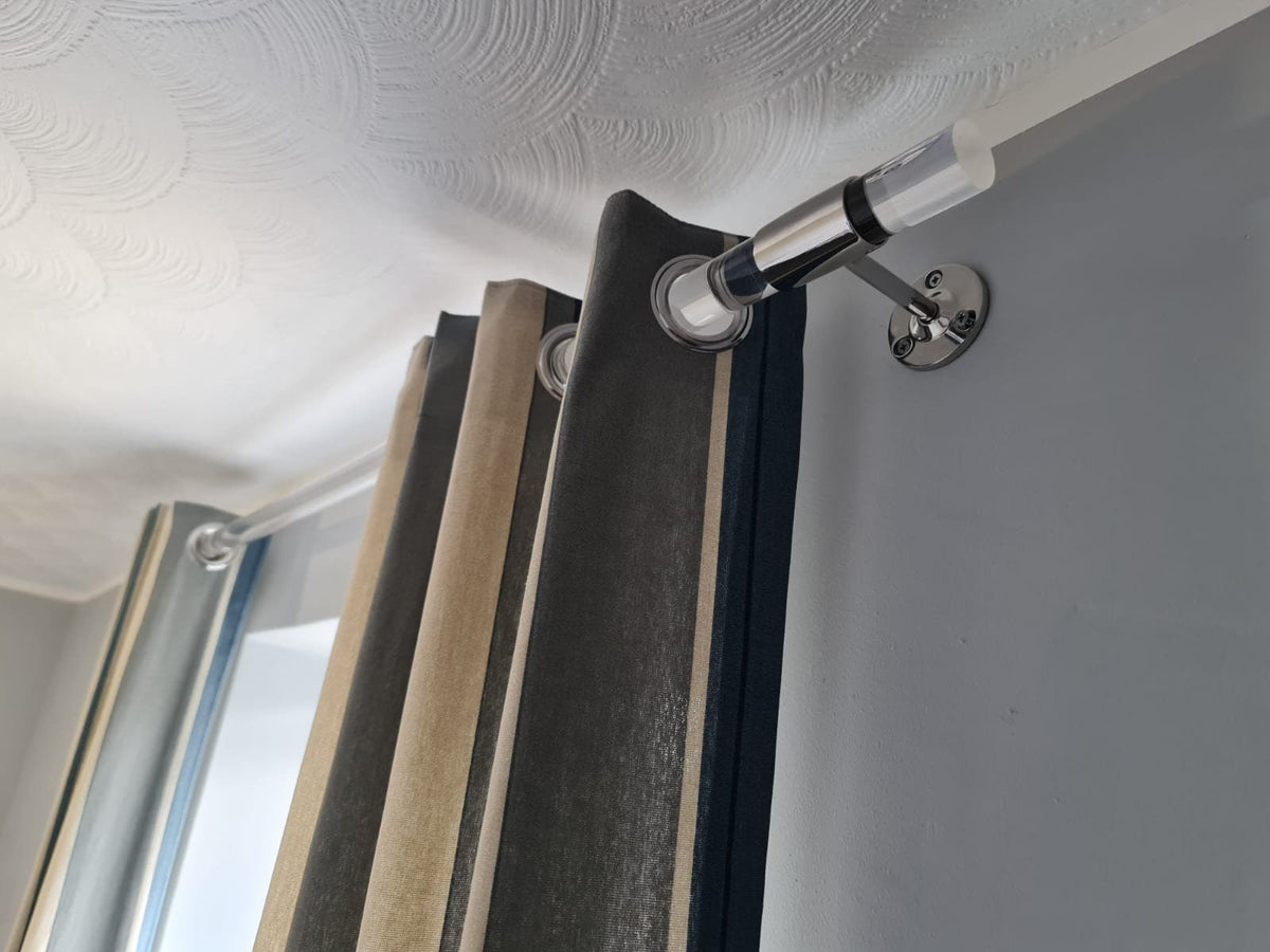 Modern Acrylic Curtain Pole with Nickel Brackets