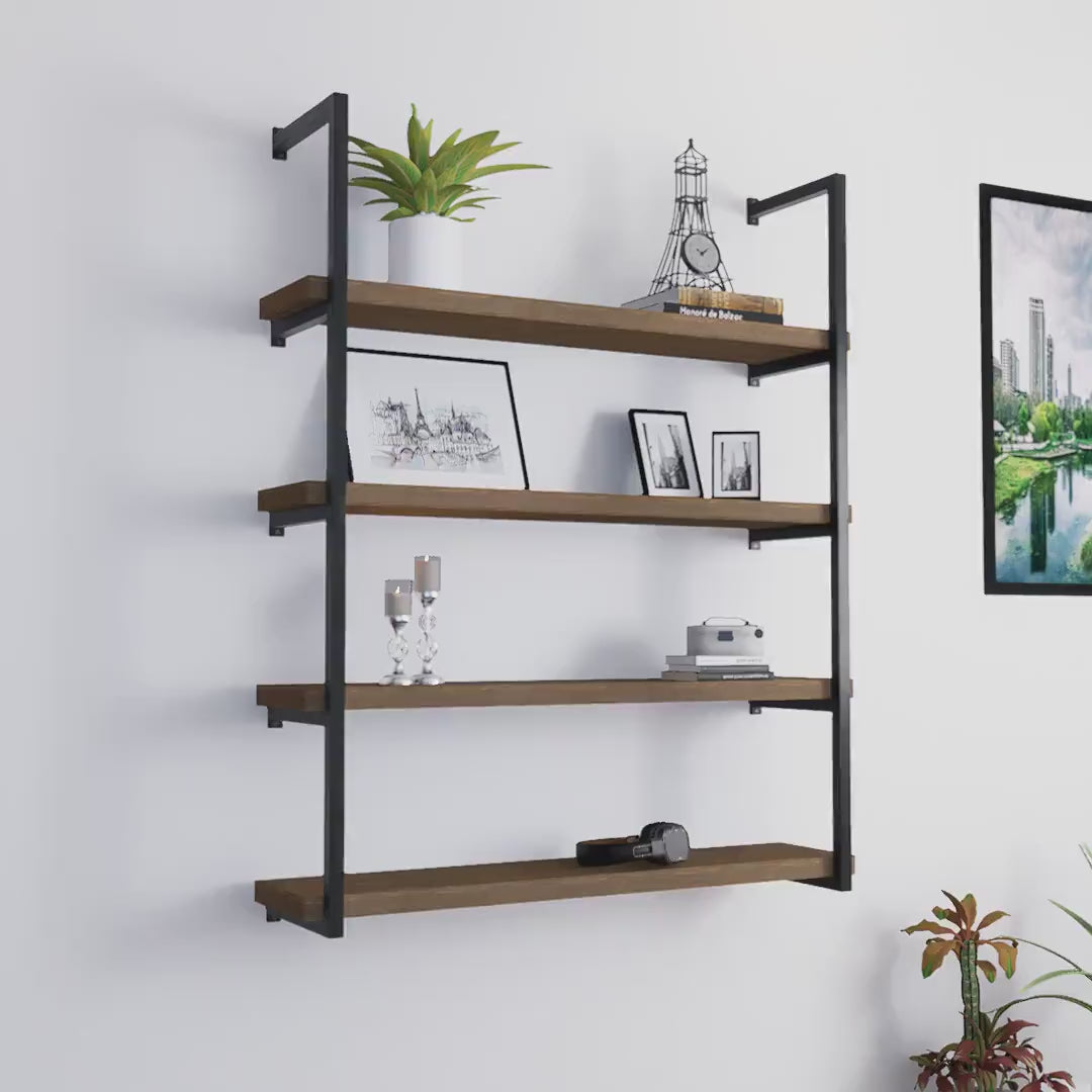 Industrial Multi-Tier Shelf Brackets | Heavy Duty Wall Shelf Supports | Floating Shelving Hardware for Home, Office, Retail Displays