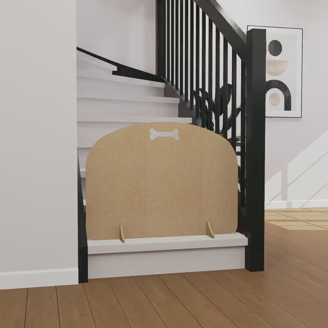 Load video: Dog Stopper &amp; Sausage Stopper - Personalised Stair Gate/Door Stopper in Custom Sizes for Home Safety