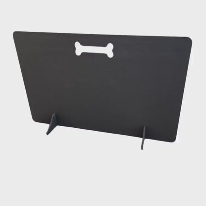 Black Wooden Dog Barrier: Portable Stair Safety Gate
