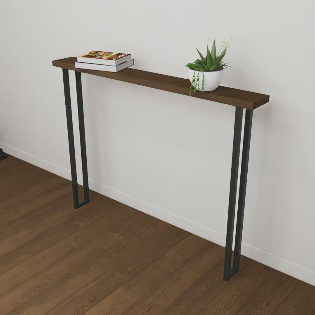 Load video: Set of 2 Industrial Steel Box Frame Table Legs