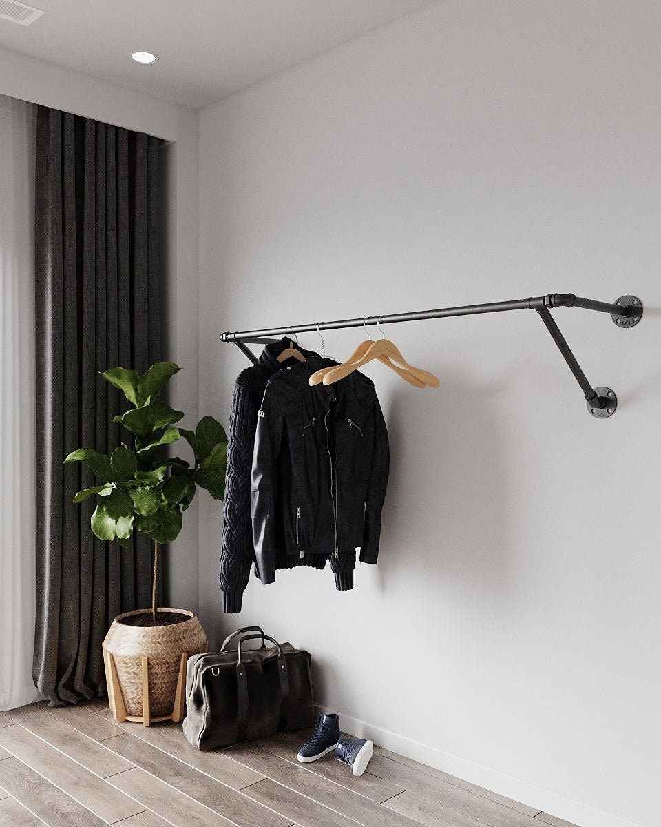 Suhu Wall-Mounted Heavy-Duty Pipe Clothes Rail
