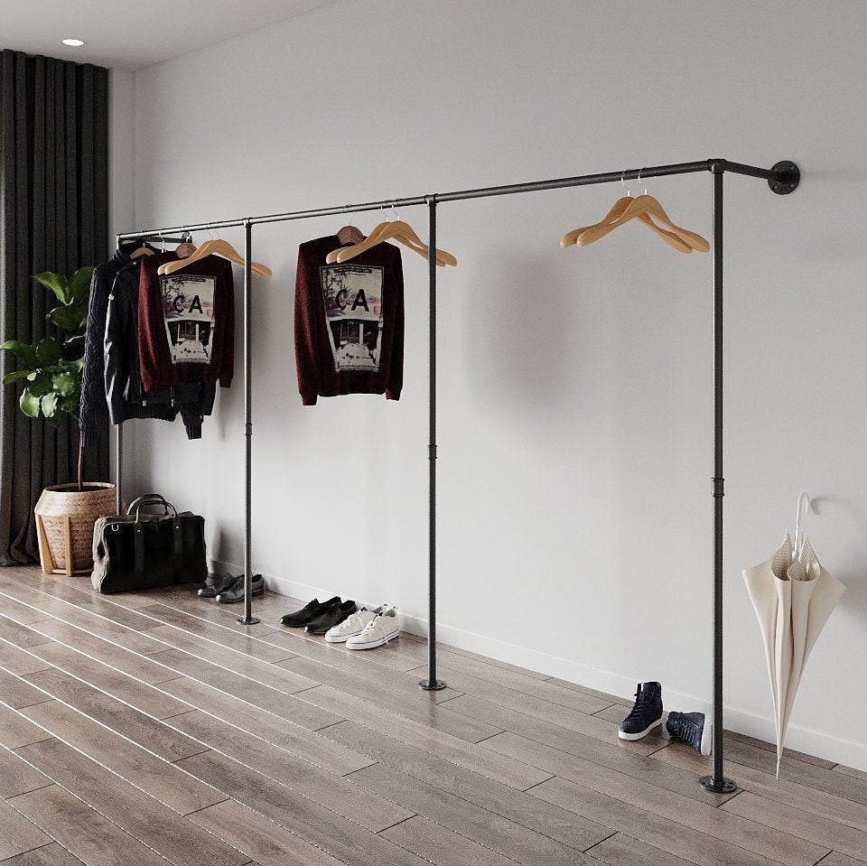 Idia Clothes Rail, an open wardrobe and walk-in wardrobe solution, designed for heavy clothes and bridal dresses