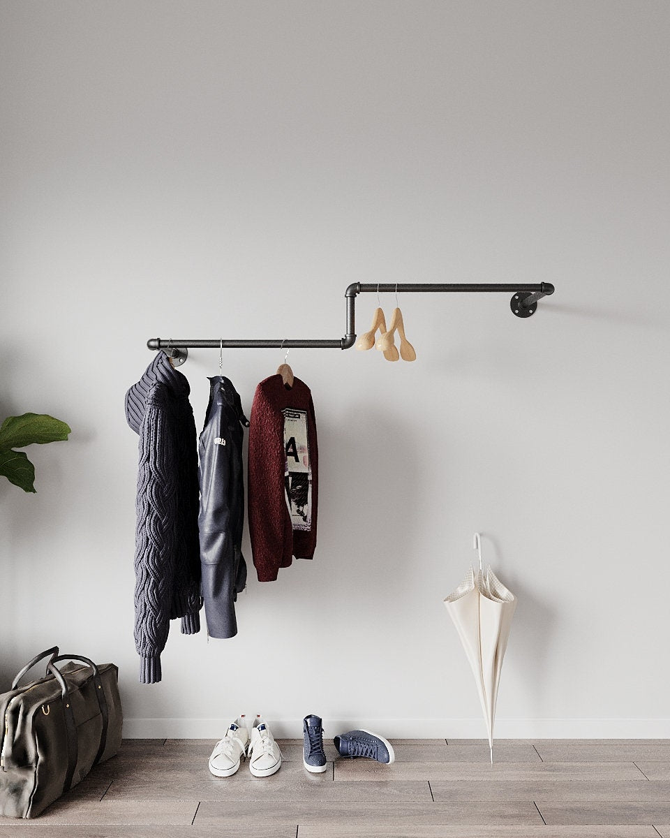 Hais Garment Rack in wall-mounted design, the ultimate showcase solution for apparel display.
