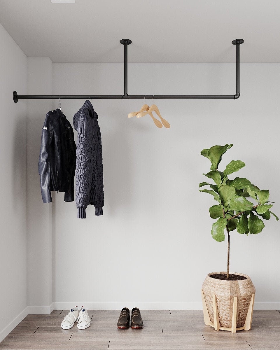 Sync Ceiling Mounted Modern Clothes Rail – Industrial Maestro