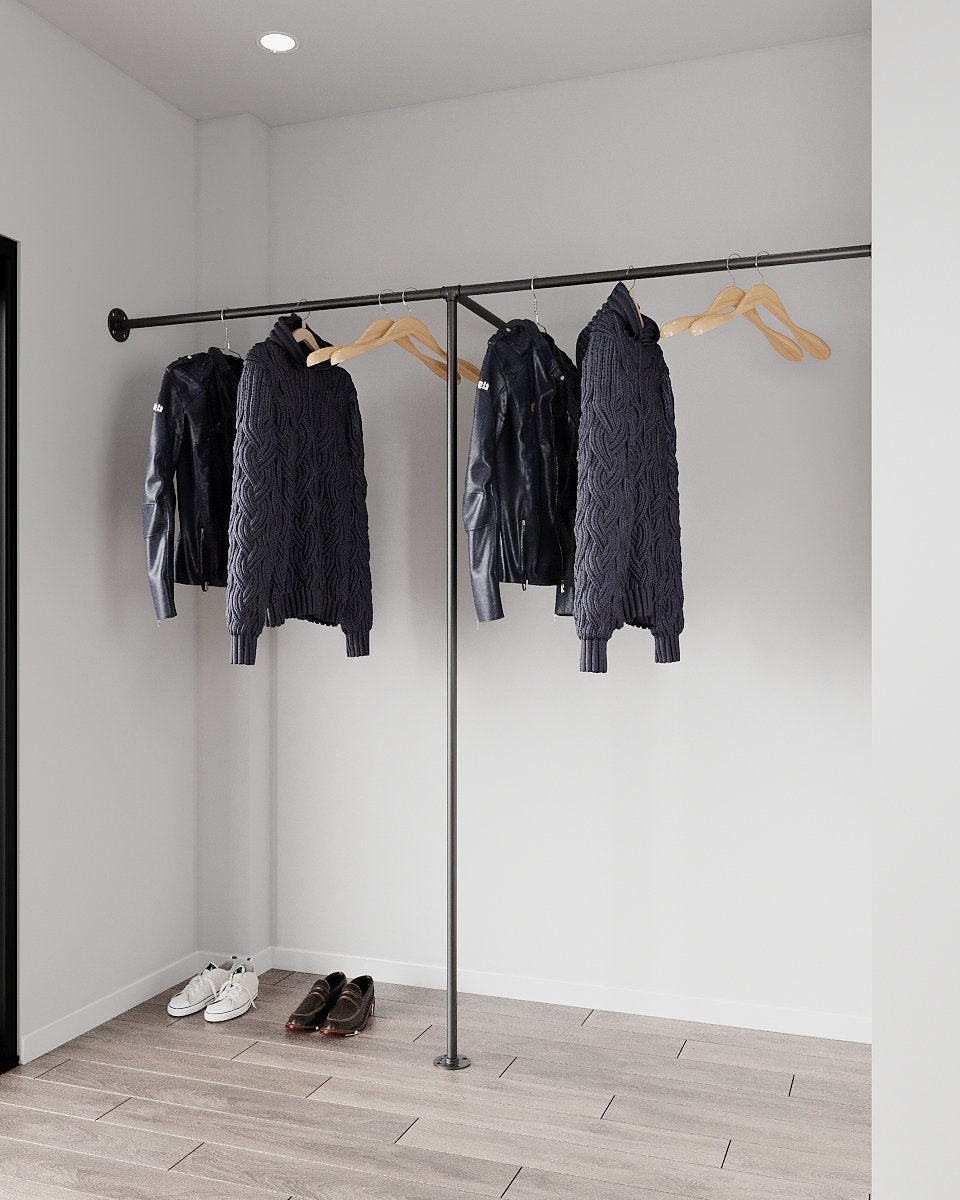 Industrial Clothes Rail Wall to Wall Rack 