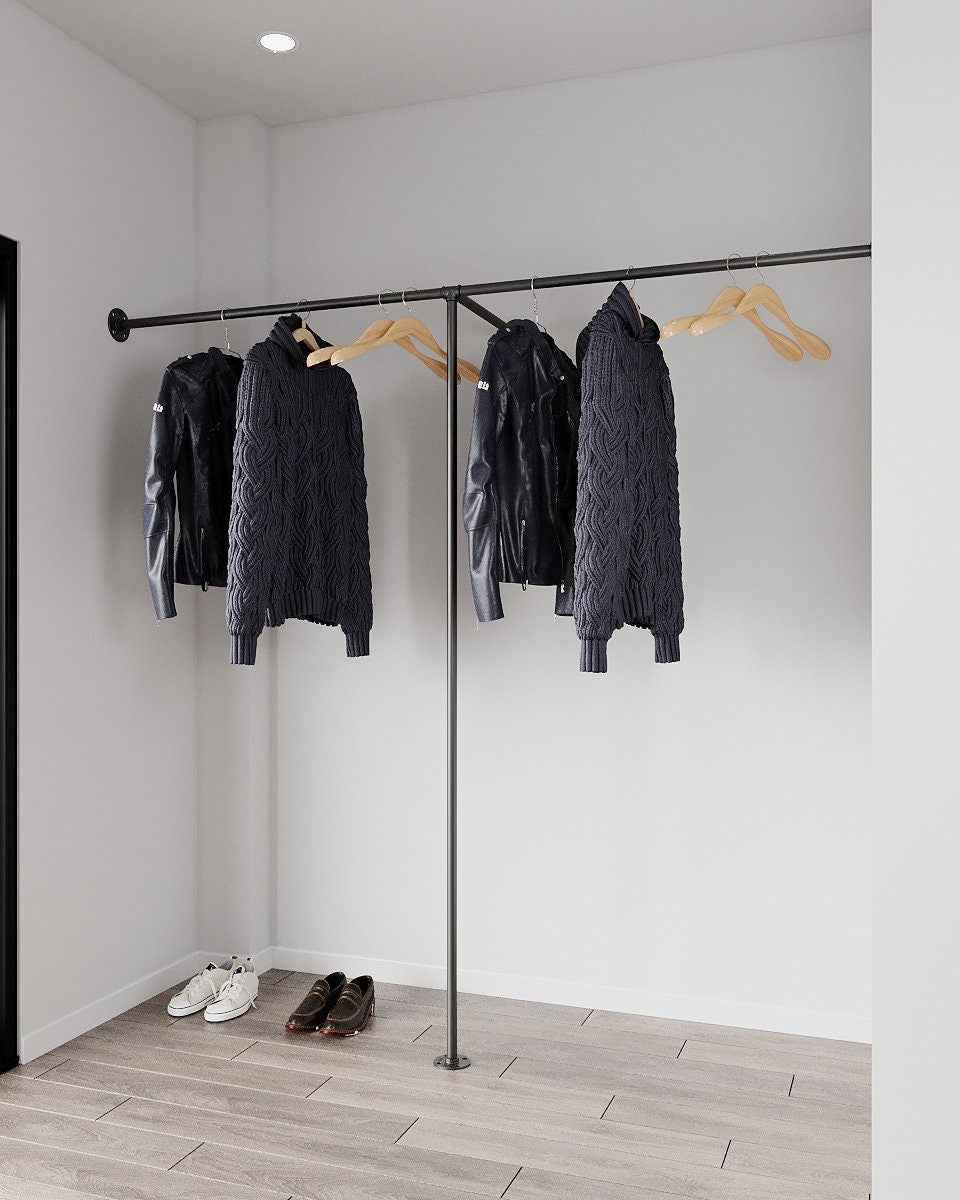 Industrial Clothes Rail Wall to Wall Rack