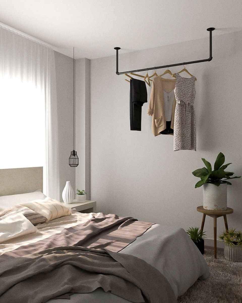 Durga Efficient Storage Solution Pipe Ceiling Clothes Rack
