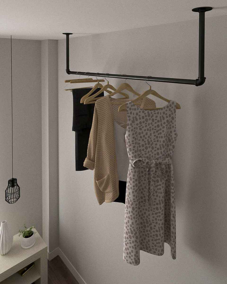 Durga Clothes Rail - Durable Pipe Ceiling Mounted Clothes Rack for ...