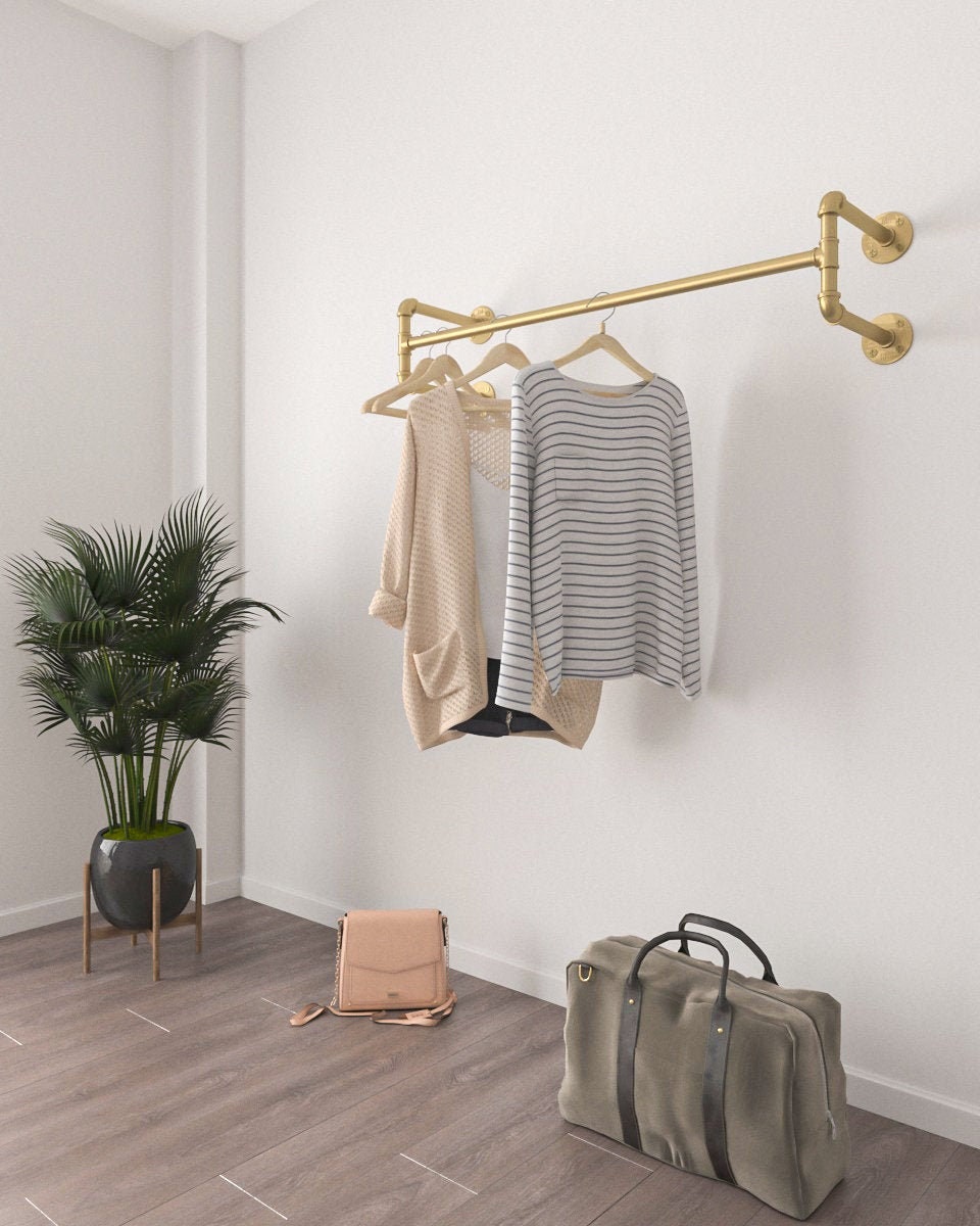 pipe clothes rail gold