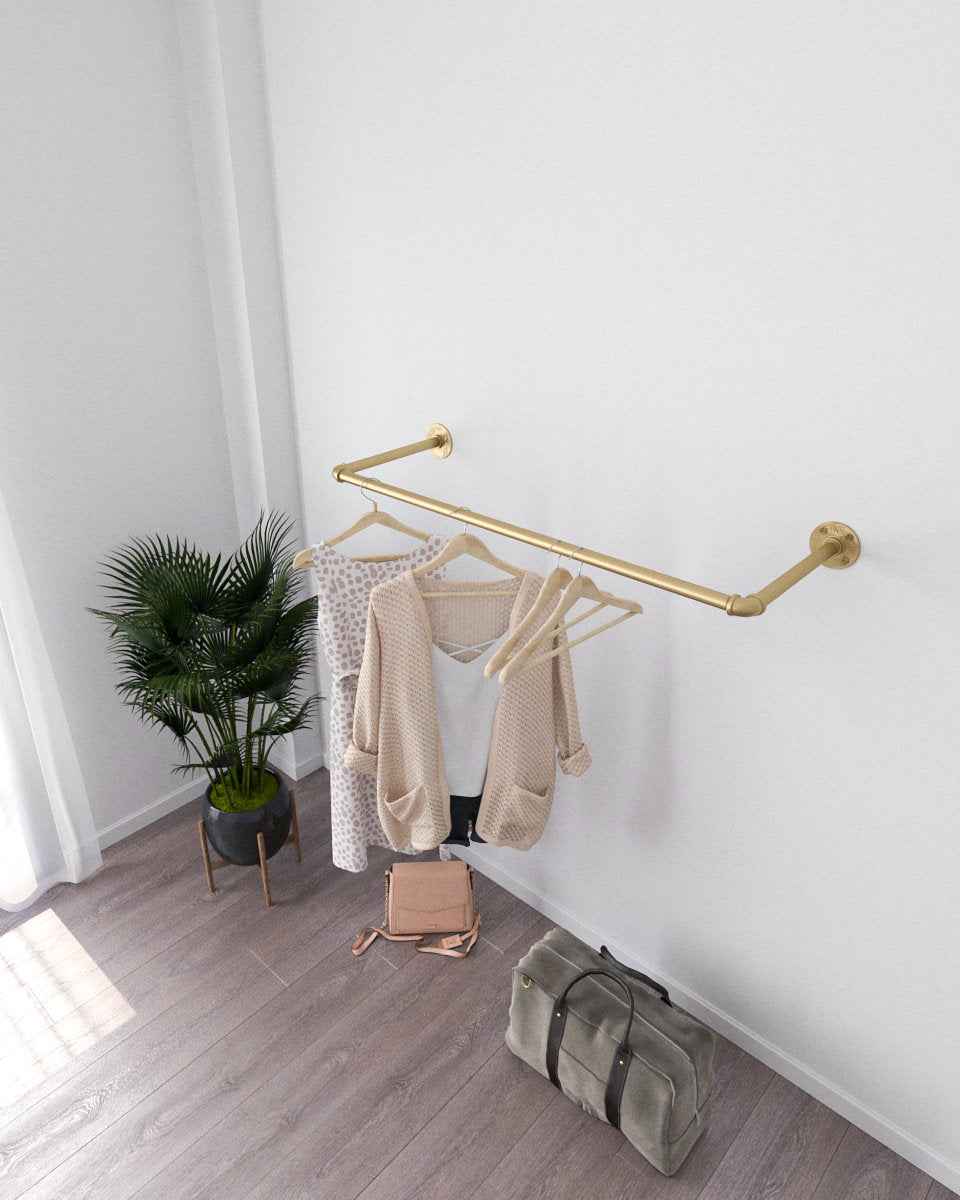 Yanick Gold Wall Mounted Clothes Rail