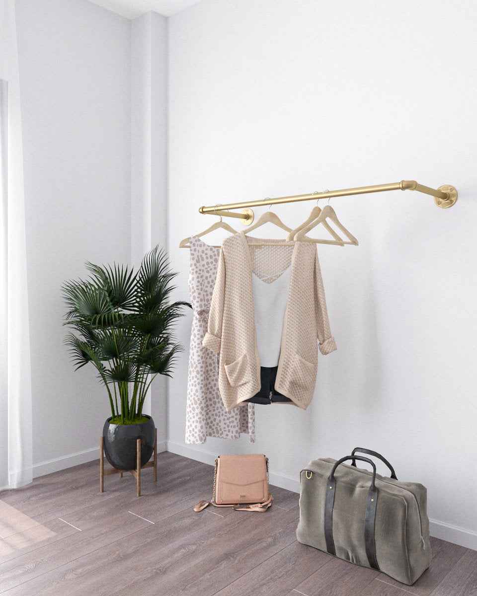 Yanick Gold Wall Mounted Clothes Rail
