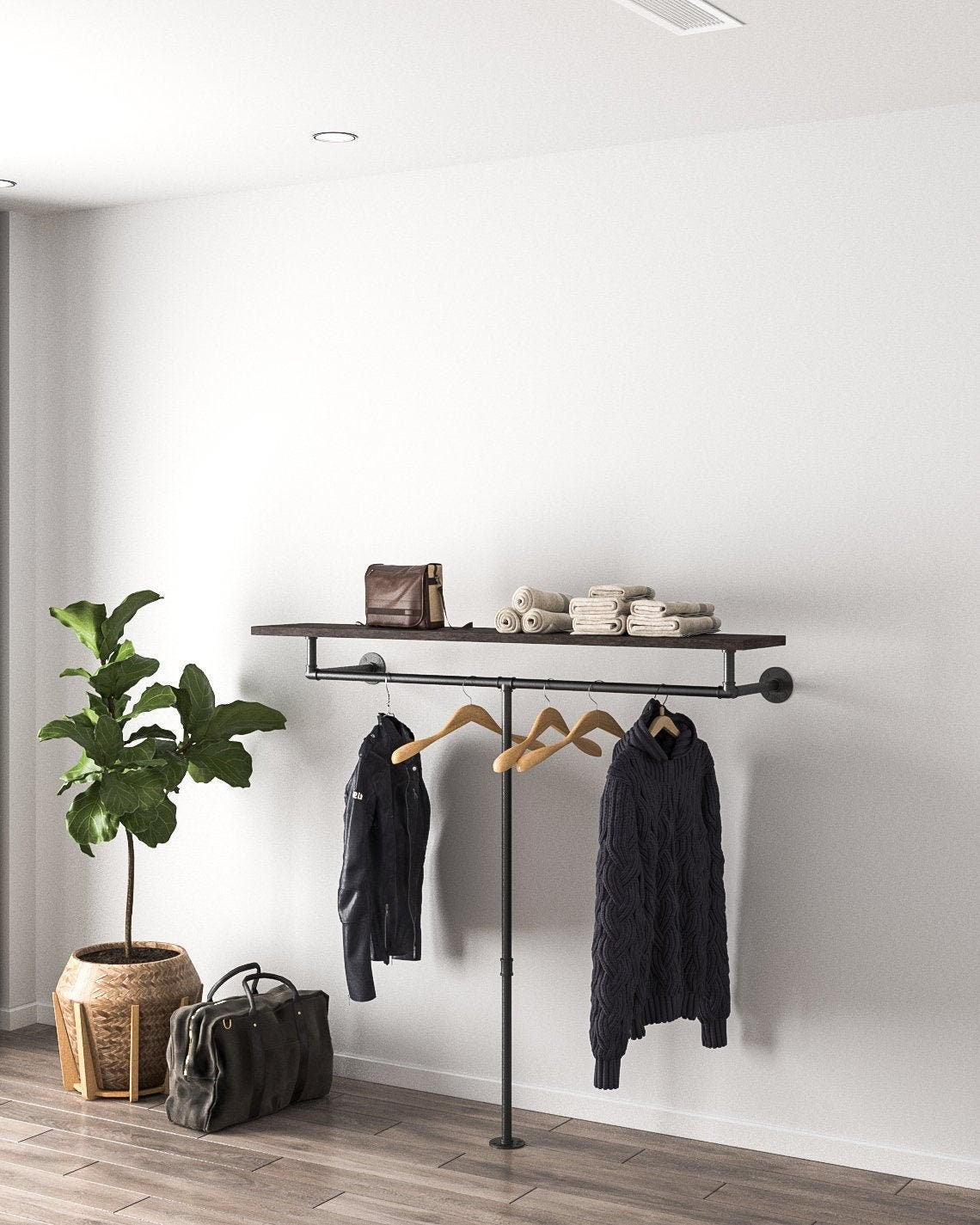 Aylor Clothes Rail - Sturdy Clothes Racking &amp; Shelving Storage Solution in Raw Grey