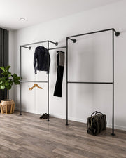 A versatile Long Dress Open Wardrobe Closet Clothing Rack with hanging long dresses, highlighting its sleek and practical design.