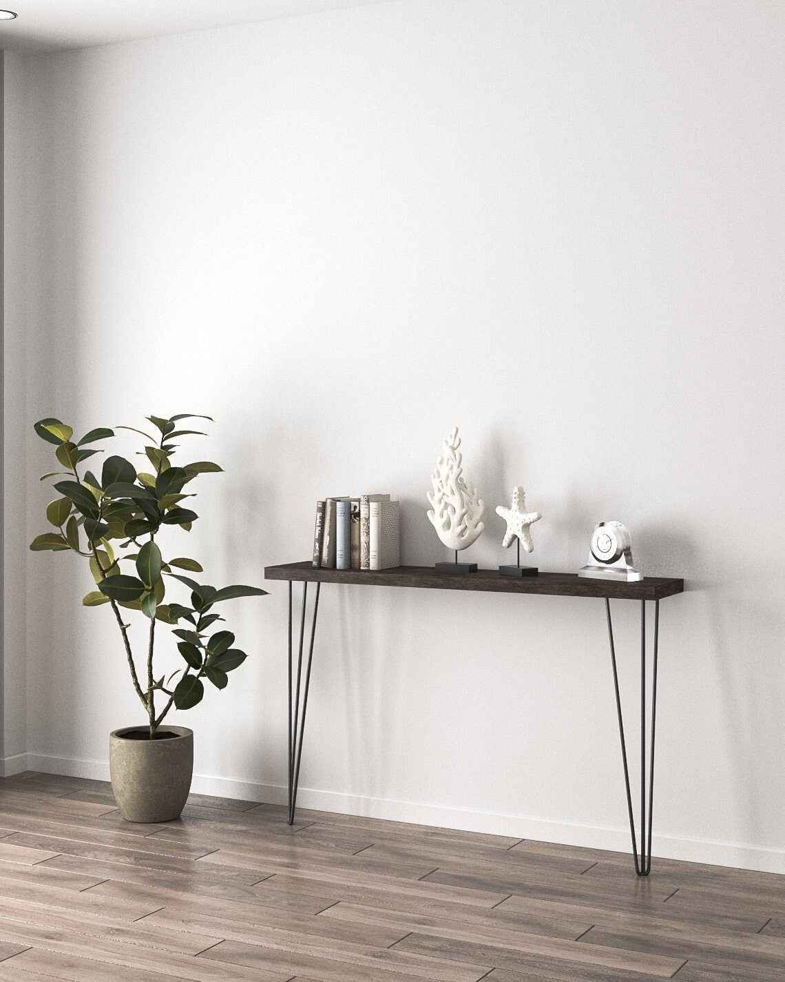 Serenity Rustic Console Table With Hairpin Legs