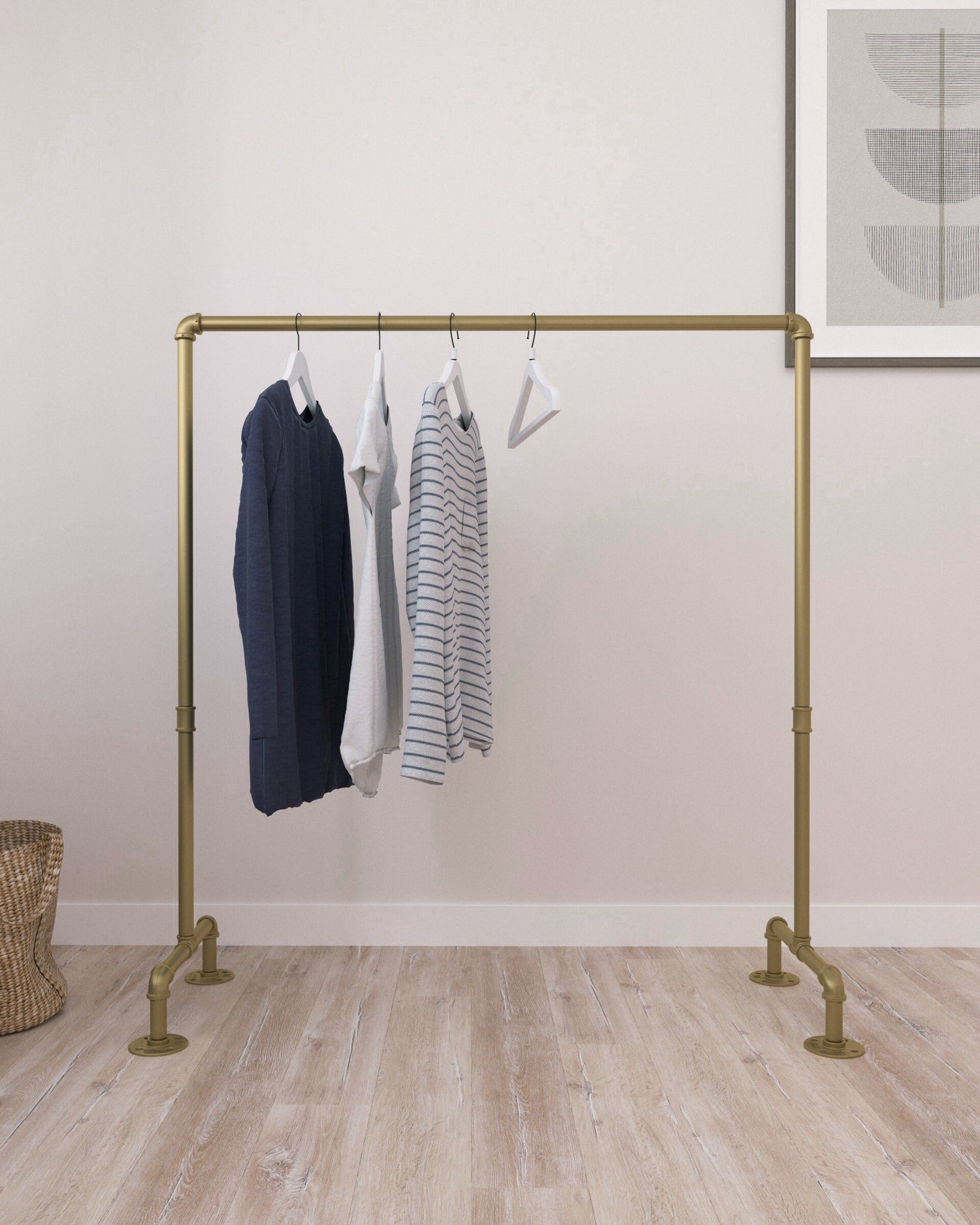 Xpo Gold Industrial Pipe Free Standing Garment Rack – Industrial