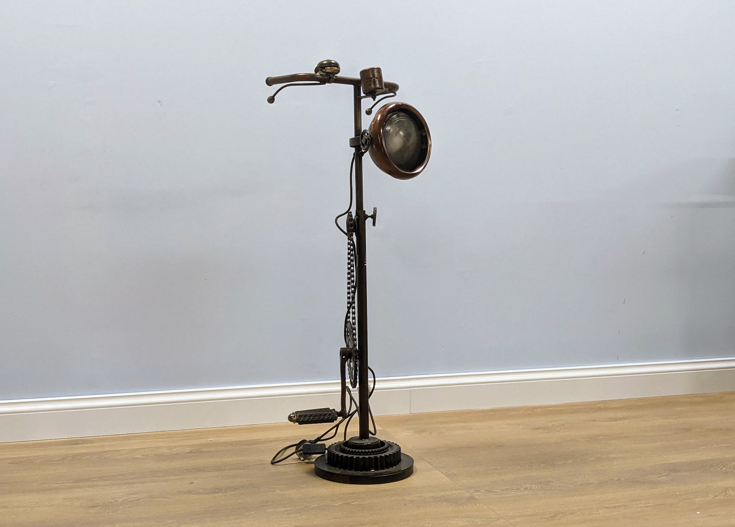 Water Pipe Floor Lamp serving as a stylish standing lamp, showcasing an industrial floor lamp design made from authentic water pipes.