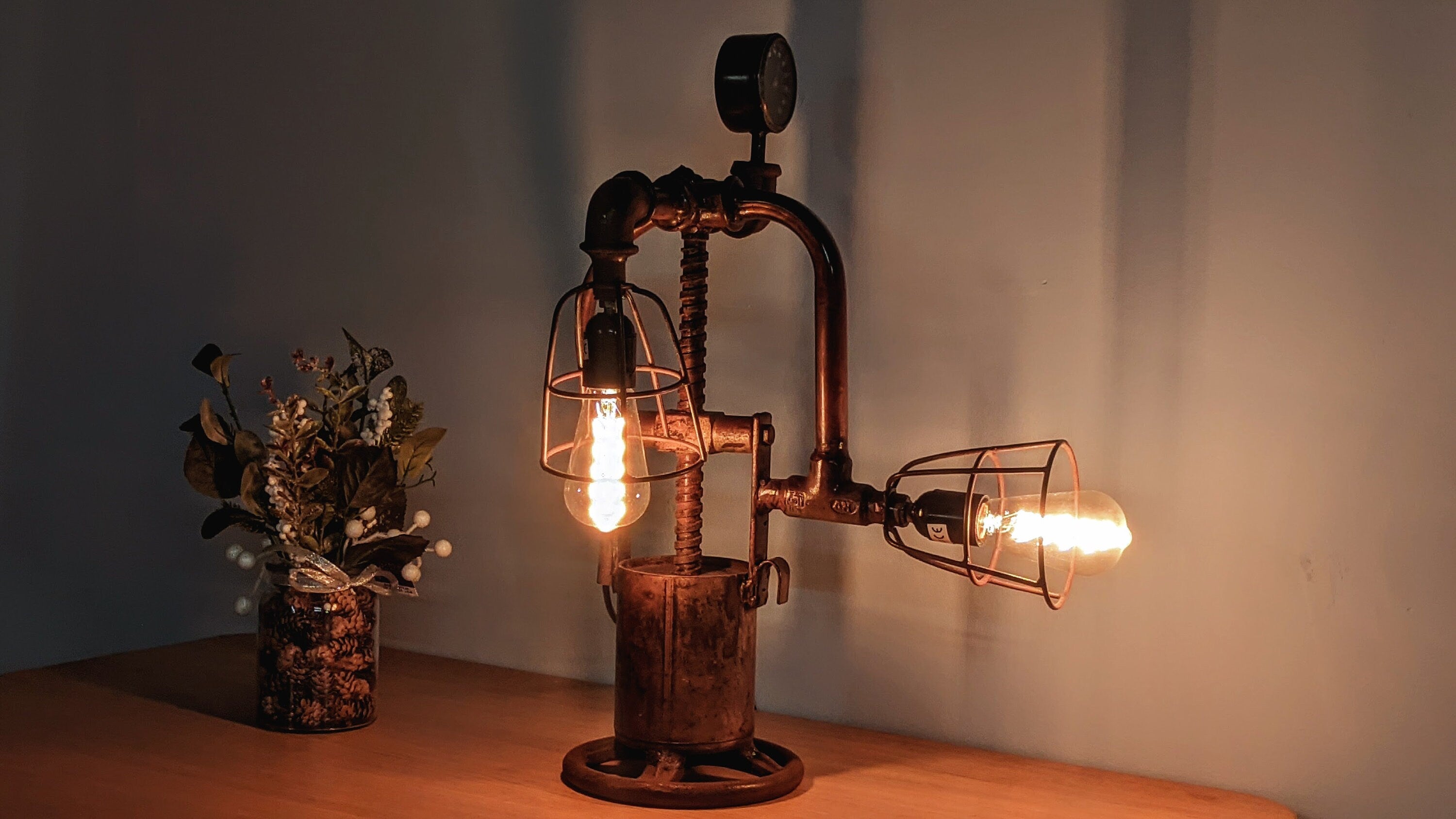 Side Table Lamp with industrial flair, perfect as a stylish table light