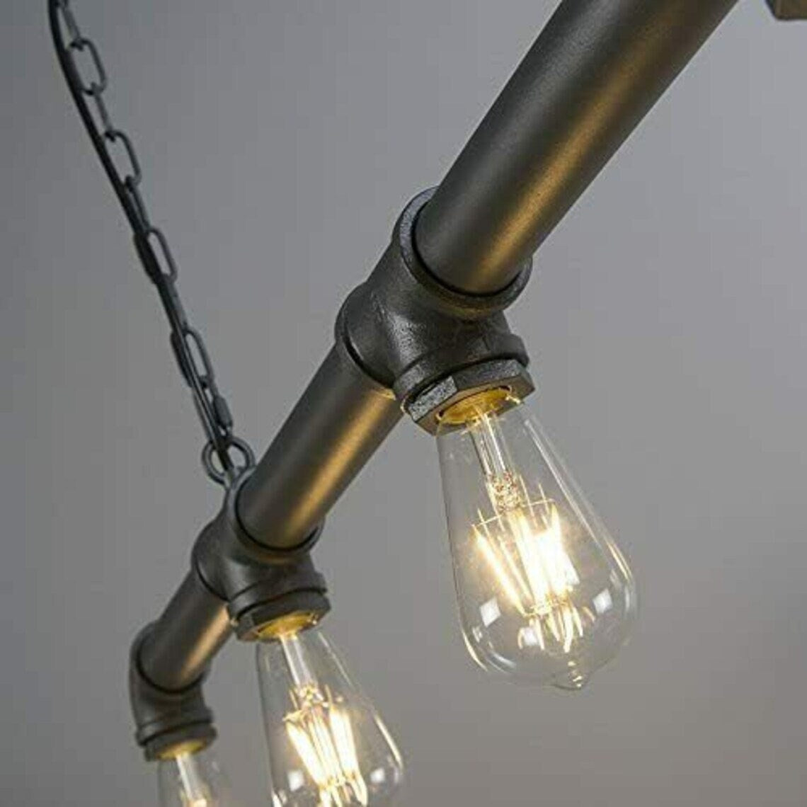 Industrial Steampunk Ceiling Pendant Lamp 5 Lights Metal Water Pipe chandelier