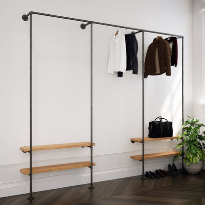 Walk In Robe Hanging Rails Versatile Walk-In Open Wardrobe System - Clothes Rack & Hanging Rail ...