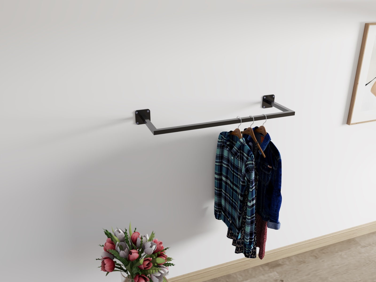 Modern Rectangle Clothes Rail