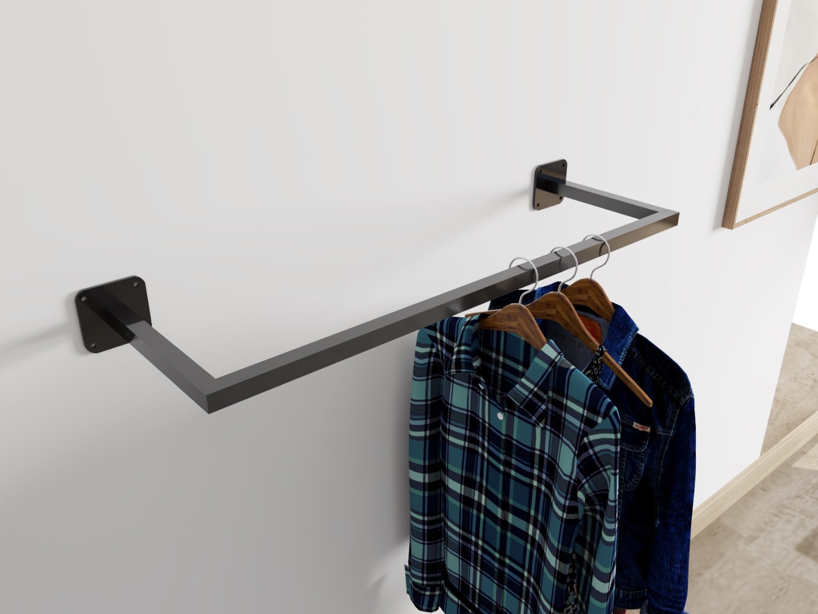 Modern Rectangle Clothes Rail